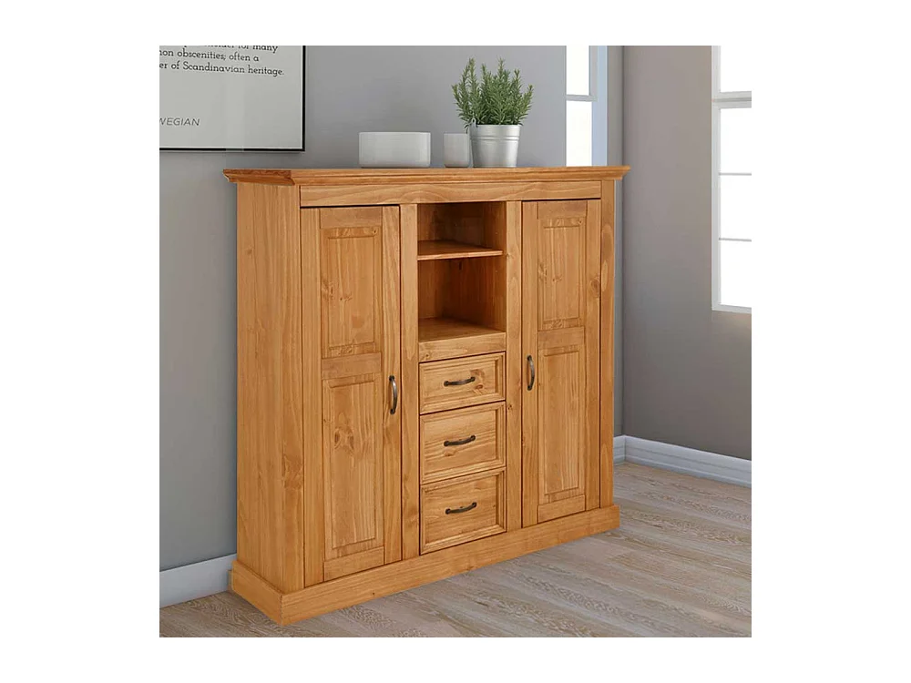 Kommode Highboard mit drei Schubladen und Drehtüren