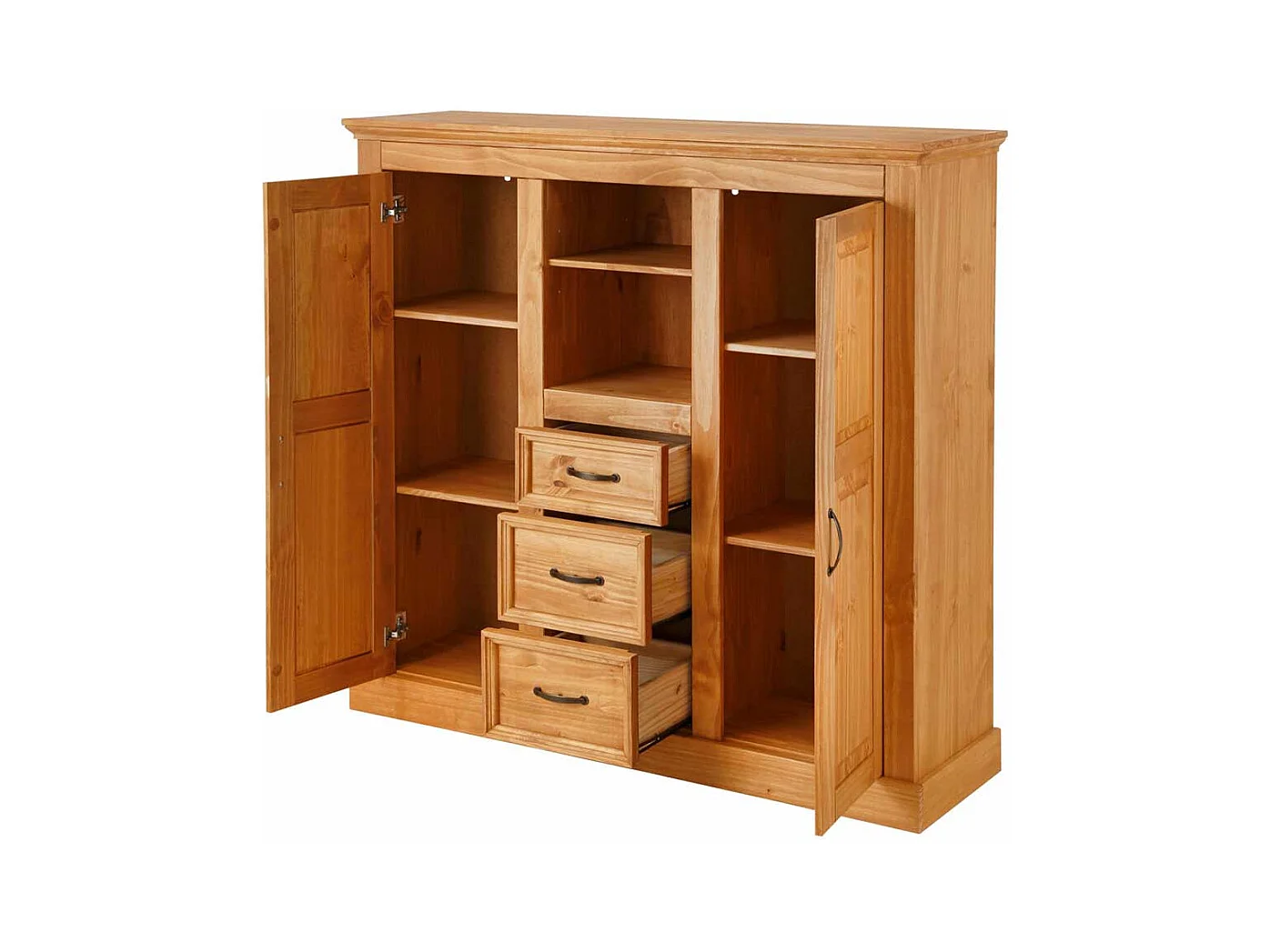 Kommode Highboard mit drei Schubladen und Drehtüren