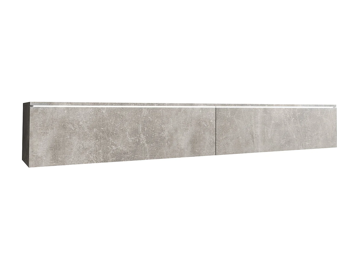 Moderner 180 cm TV-Ständer mit LED-Beleuchtung - Matte Betonoberfläche, 2 Türen, griffloses Design