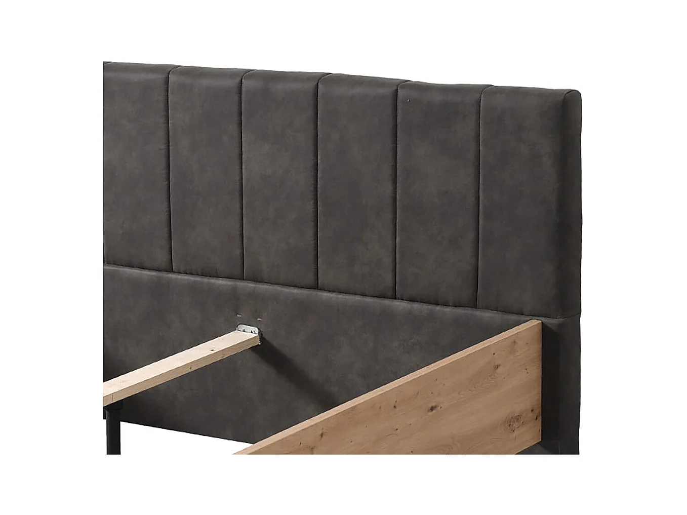 Ensemble chambre lit 160x200, 2 chevets, commode et armoire couleur chêne artisan /noir