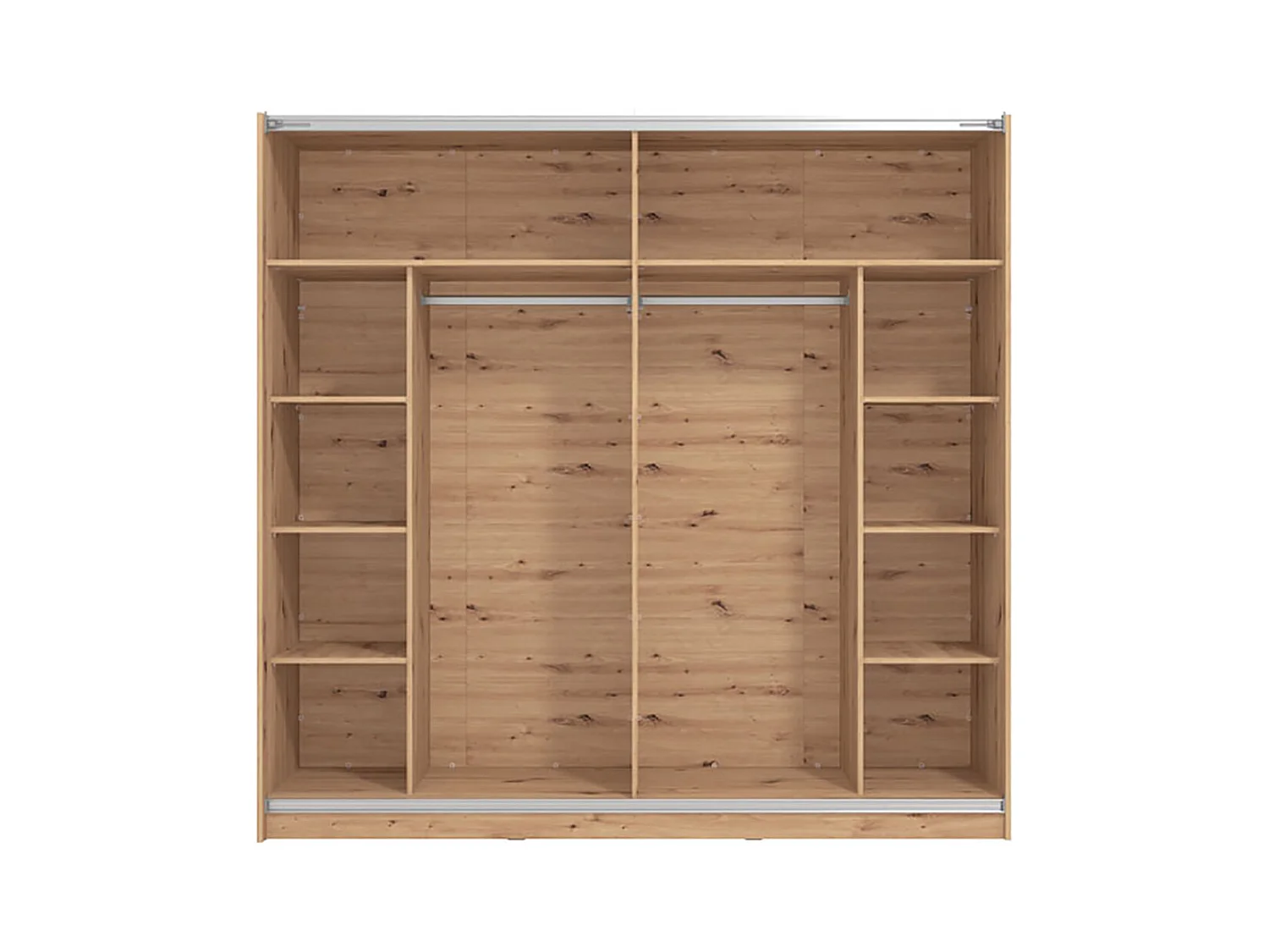 Ensemble chambre lit 160x200, 2 chevets, commode et armoire couleur chêne artisan /noir