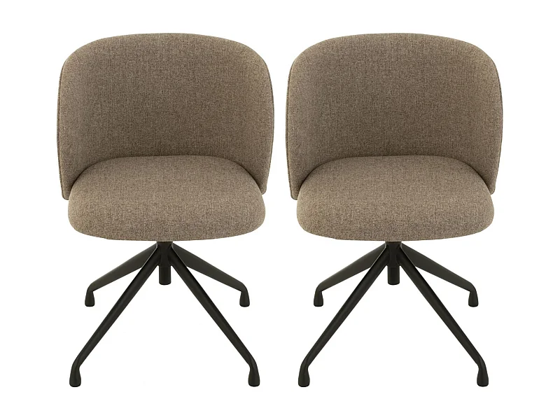 Chaises pivotantes réglables en hauteur en lin (lot de 2) - MIA