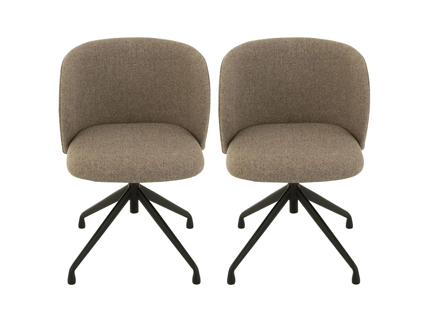 Chaises pivotantes réglables en hauteur en lin (lot de 2) - MIA