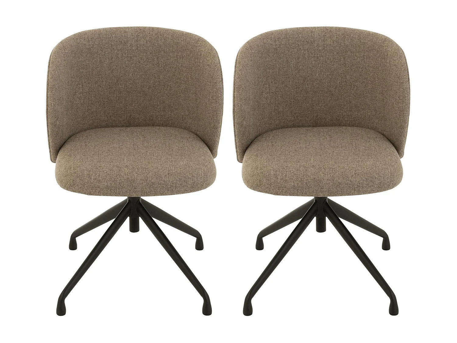 Chaises pivotantes réglables en hauteur en lin (lot de 2) - MIA