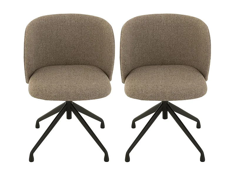 Chaises pivotantes réglables en hauteur en lin (lot de 2) - MIA