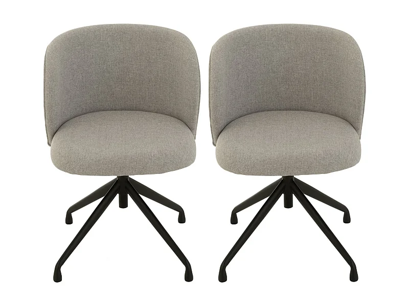 Chaises pivotantes réglables en hauteur en lin (lot de 2) - MIA