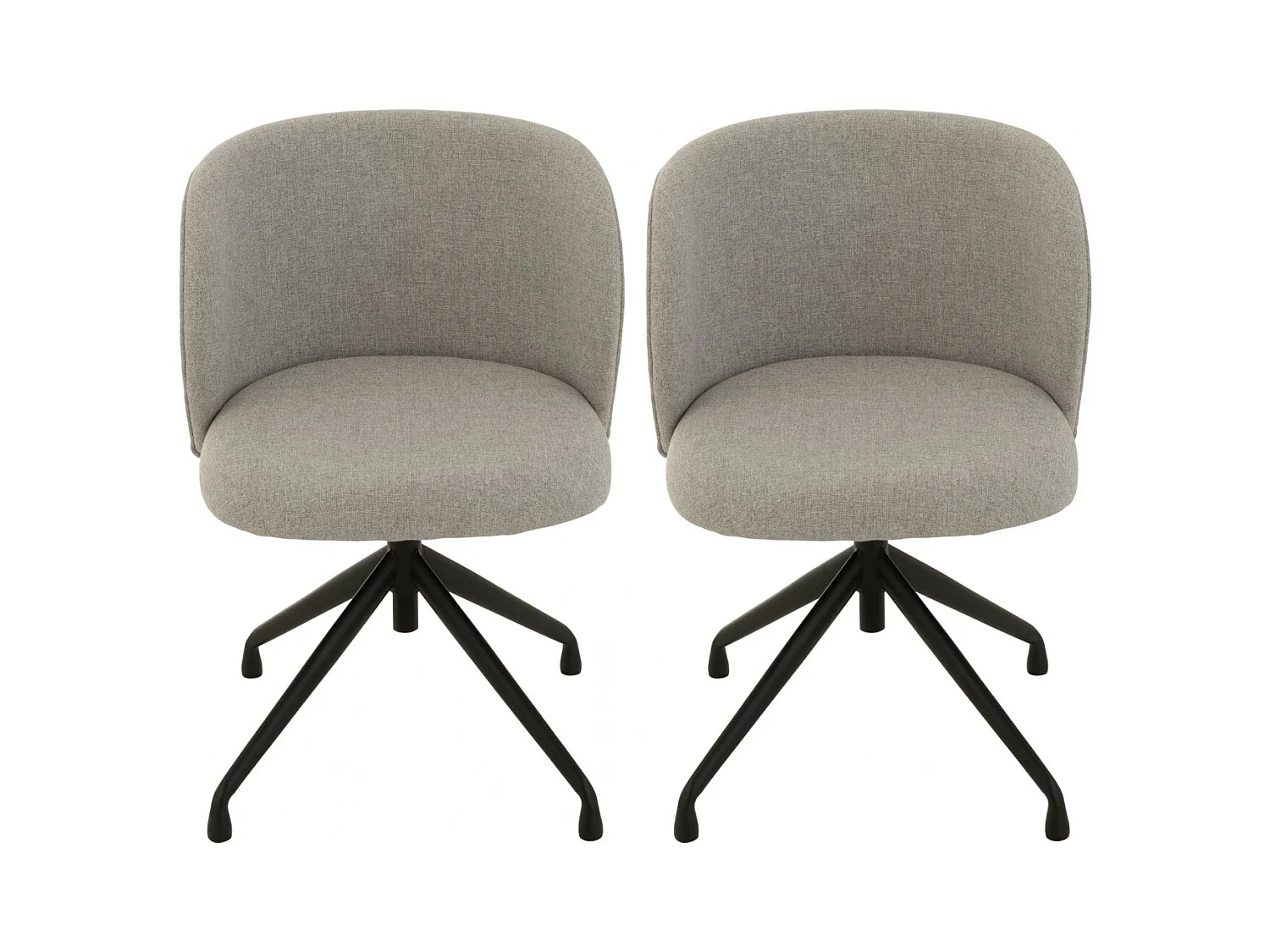 Chaises pivotantes réglables en hauteur en lin (lot de 2) - MIA