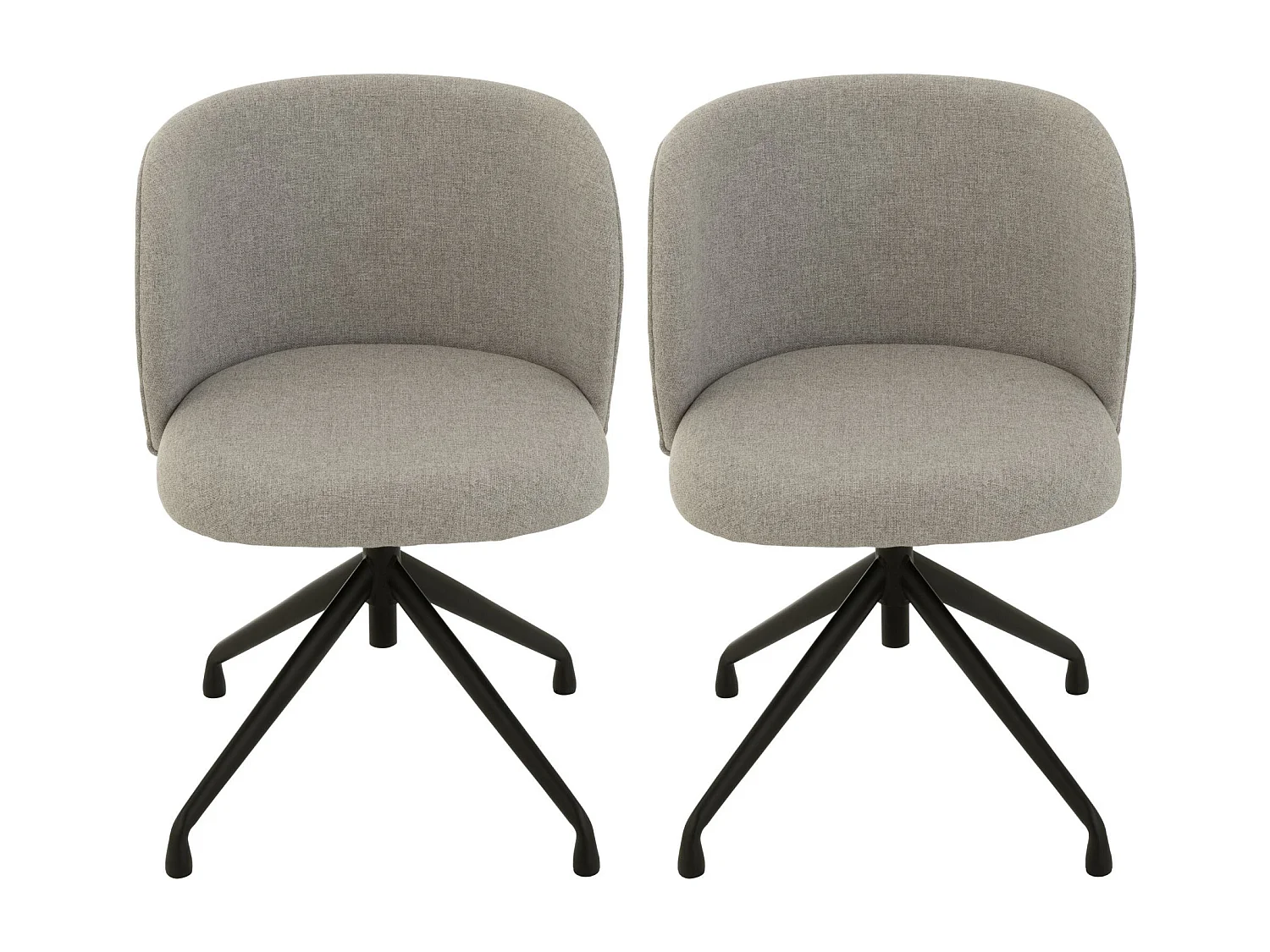 Chaises pivotantes réglables en hauteur en lin (lot de 2) - MIA