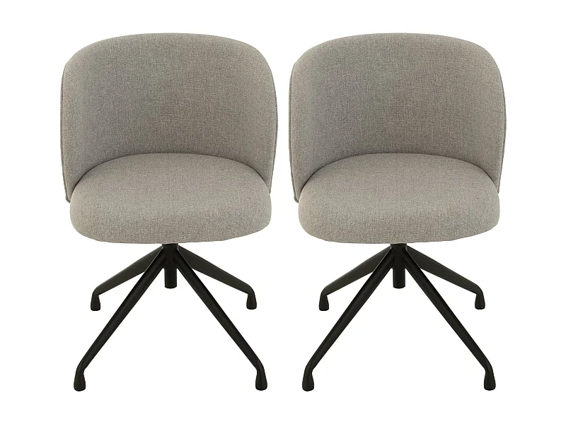 Chaises pivotantes réglables en hauteur en lin (lot de 2) - MIA