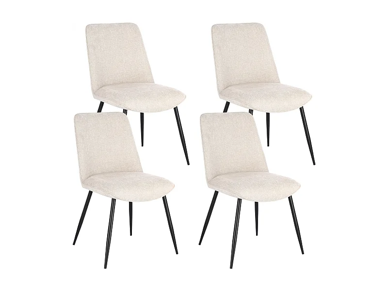 Chaises de salle à manger en tissu beige (lot de 4) - CORINE