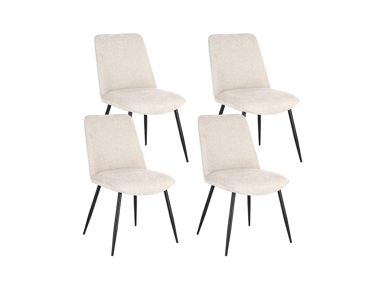 Chaises de salle à manger en tissu beige (lot de 4) - CORINE