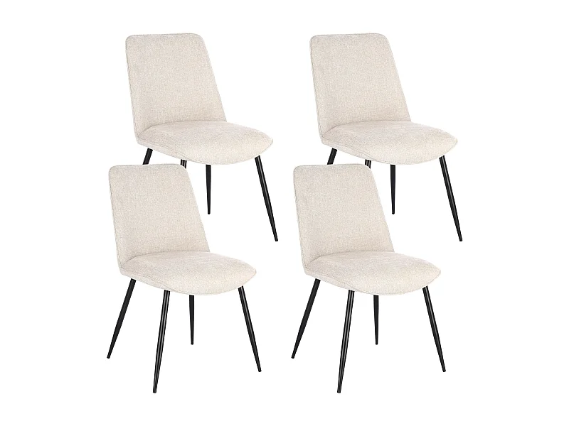 Chaises de salle à manger en tissu beige (lot de 4) - CORINE