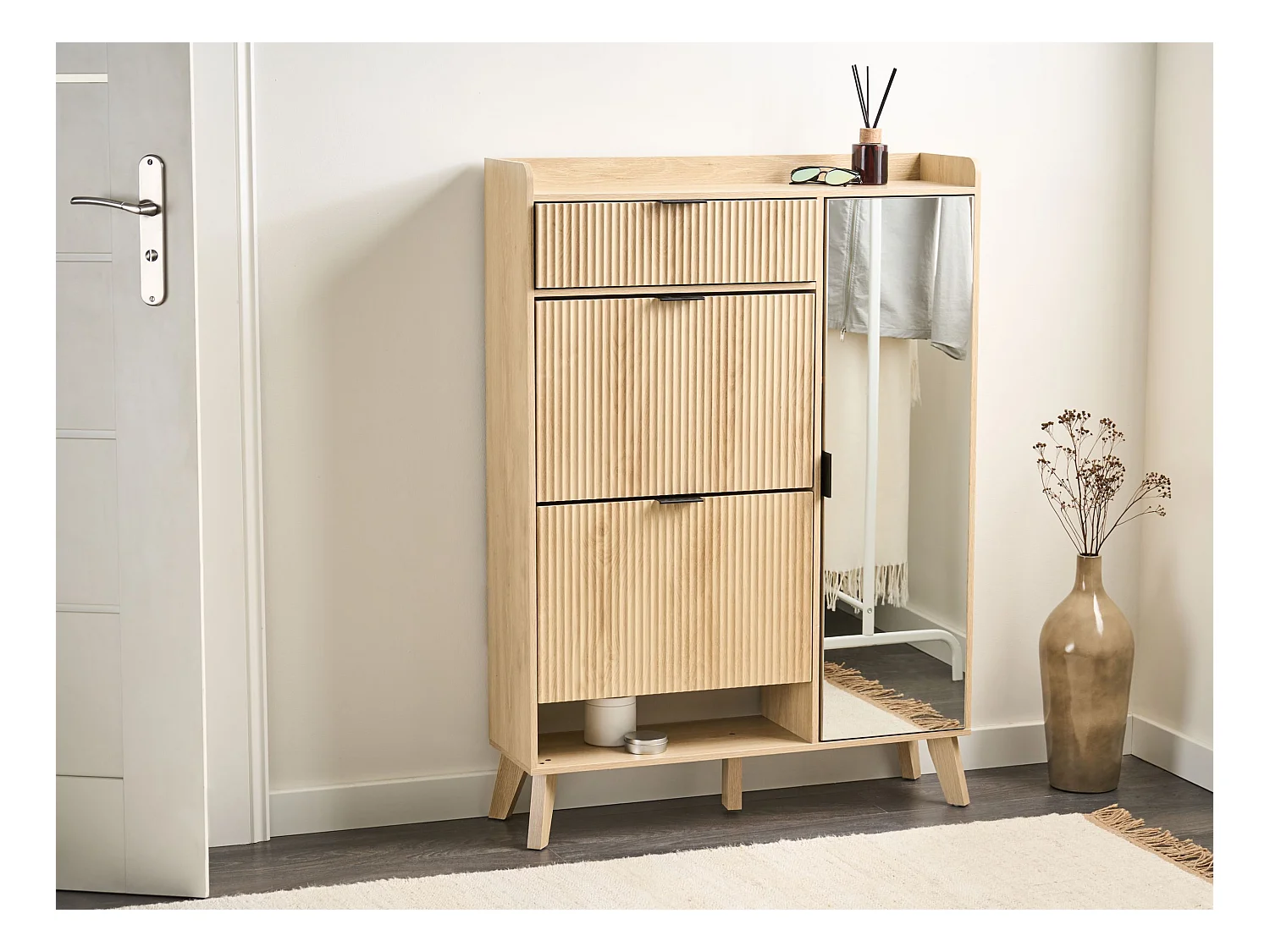 Meuble à chaussures MOONIE Marron clair