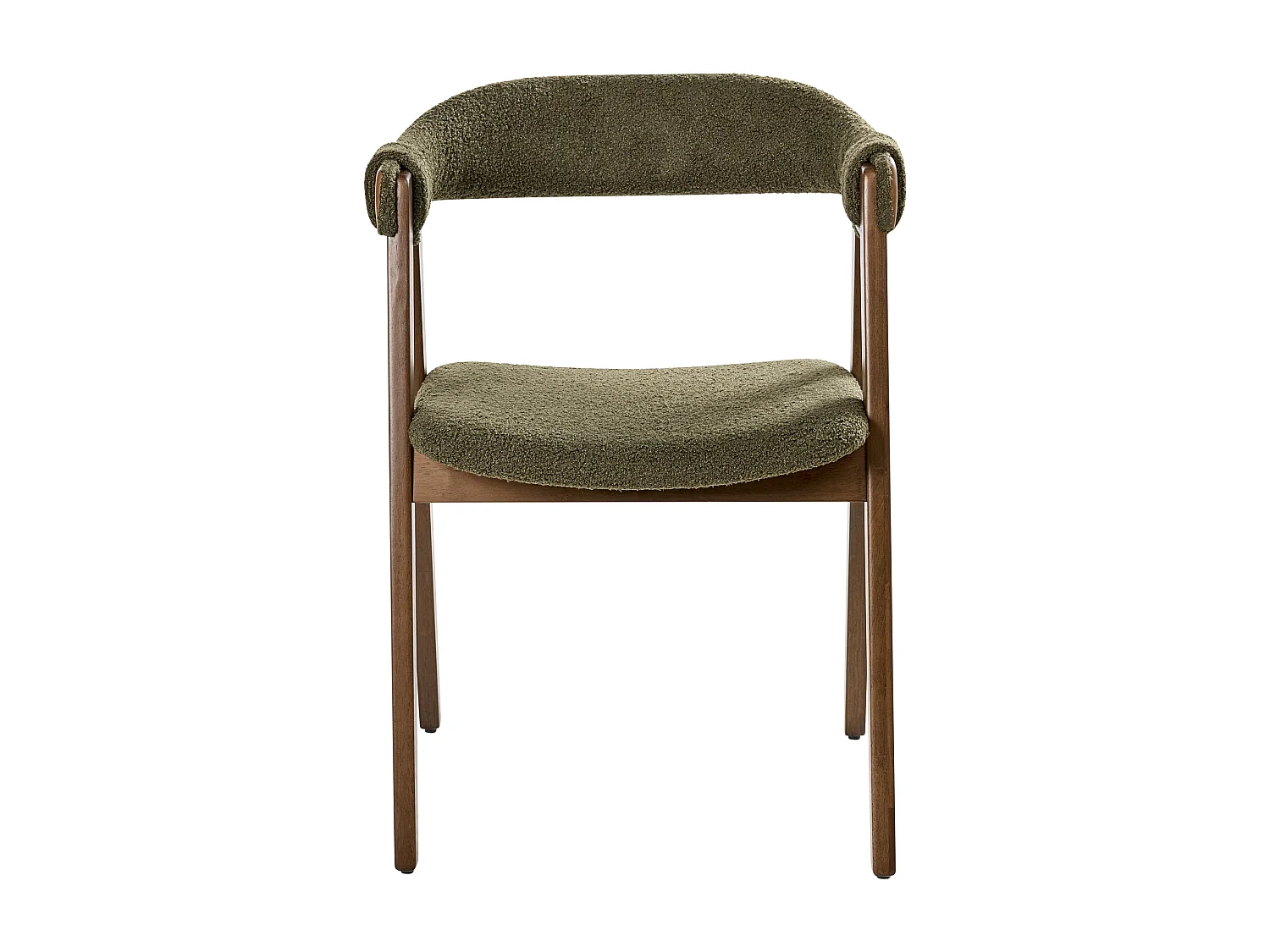 Lot de 2 chaises de salle à manger DAY Bouclé Marron foncé/vert