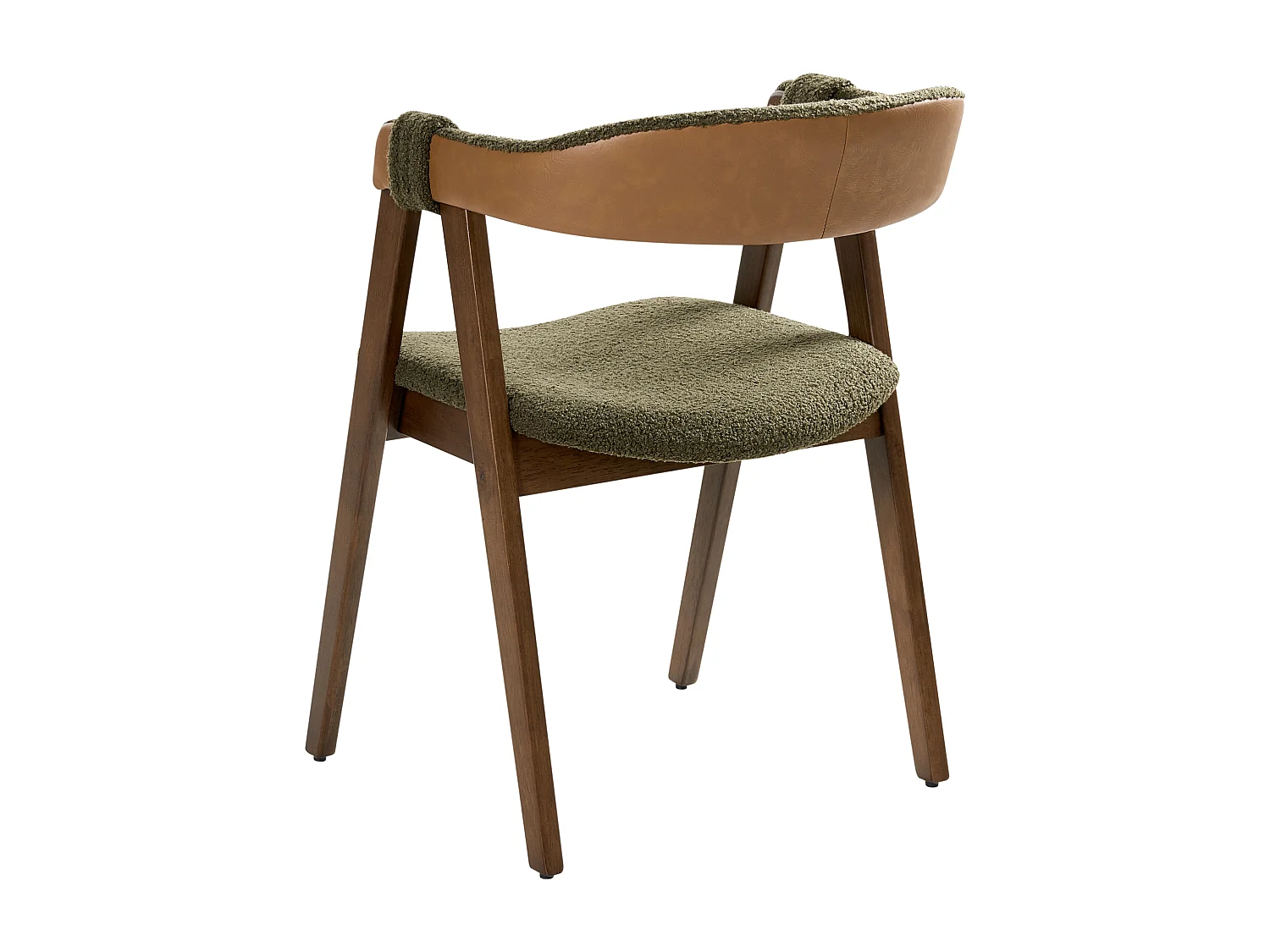 Lot de 2 chaises de salle à manger DAY Bouclé Marron foncé/vert