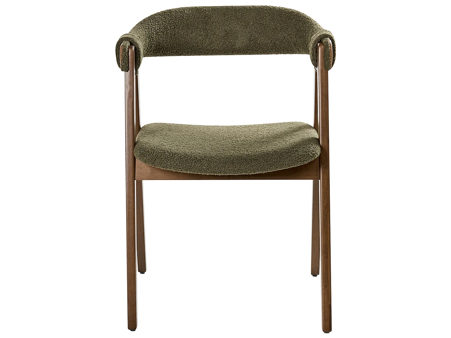 Lot de 2 chaises de salle à manger DAY Bouclé Marron foncé/vert