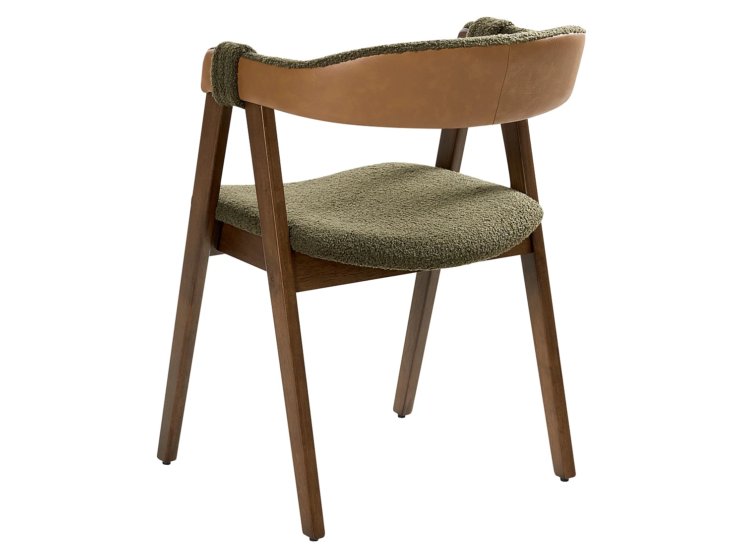 Lot de 2 chaises de salle à manger DAY Bouclé Marron foncé/vert