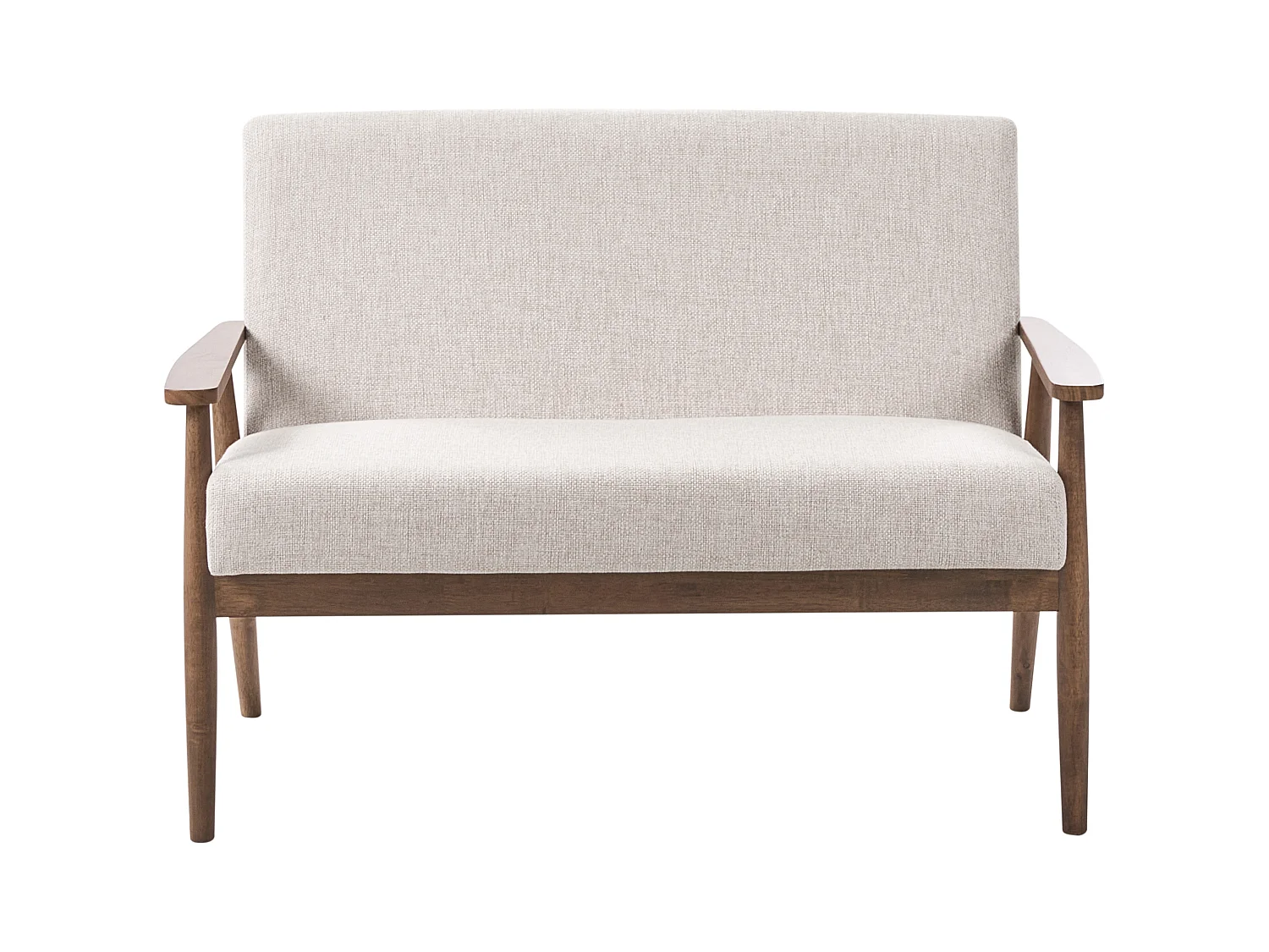 Canapé 2 places ESRUM Tissu Marron foncé/beige