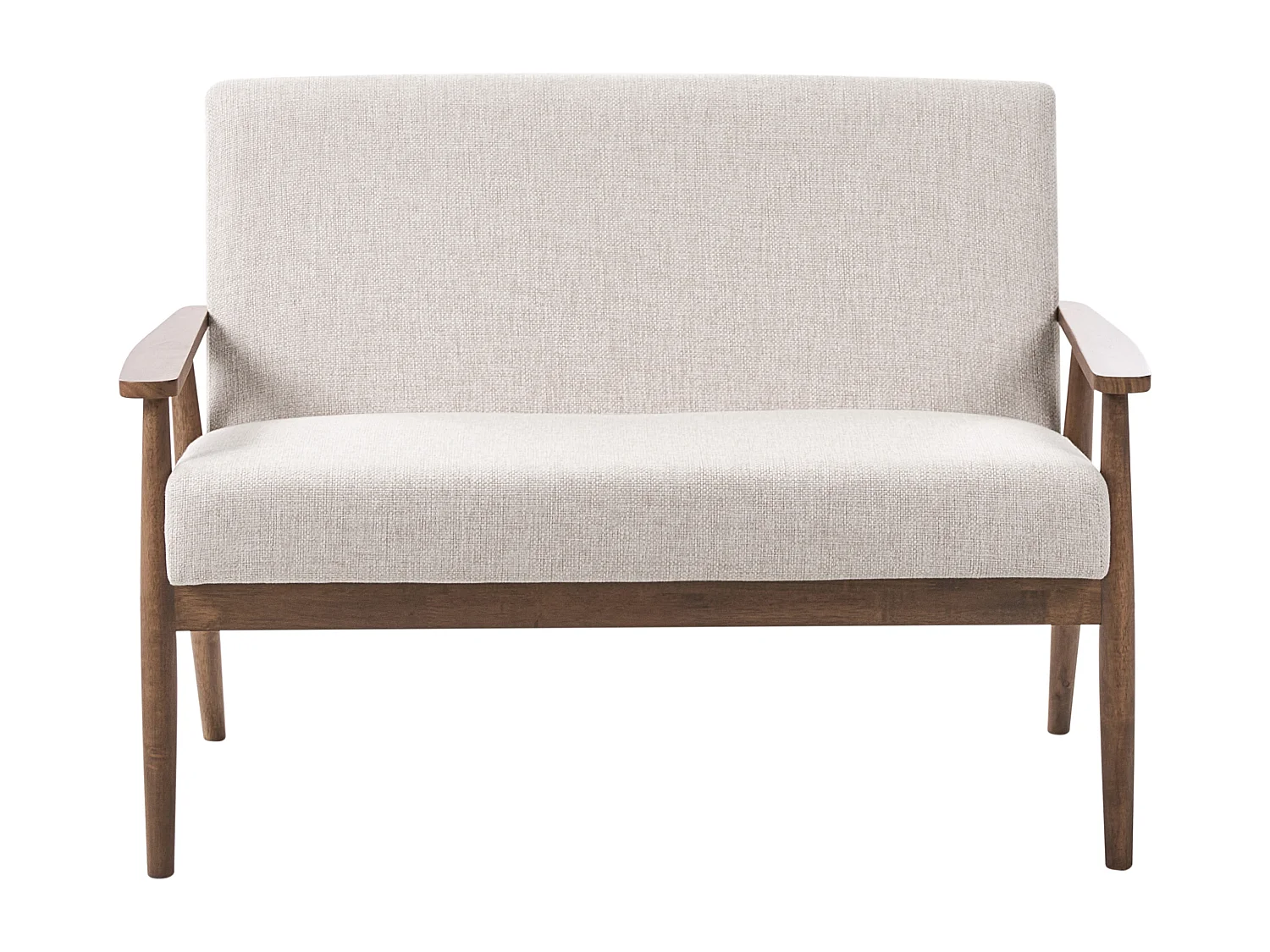 Canapé 2 places ESRUM Tissu Marron foncé/beige