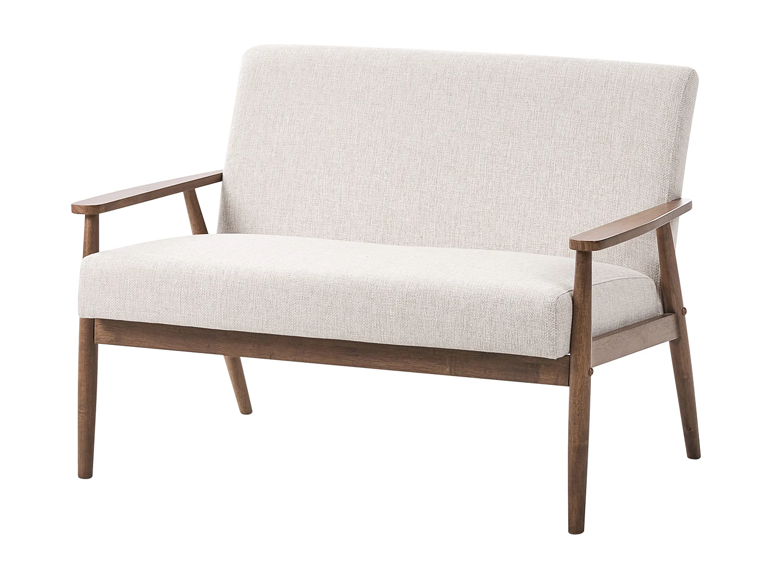 Canapé 2 places ESRUM Tissu Marron foncé/beige