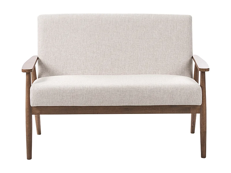 Canapé 2 places ESRUM Tissu Marron foncé/beige