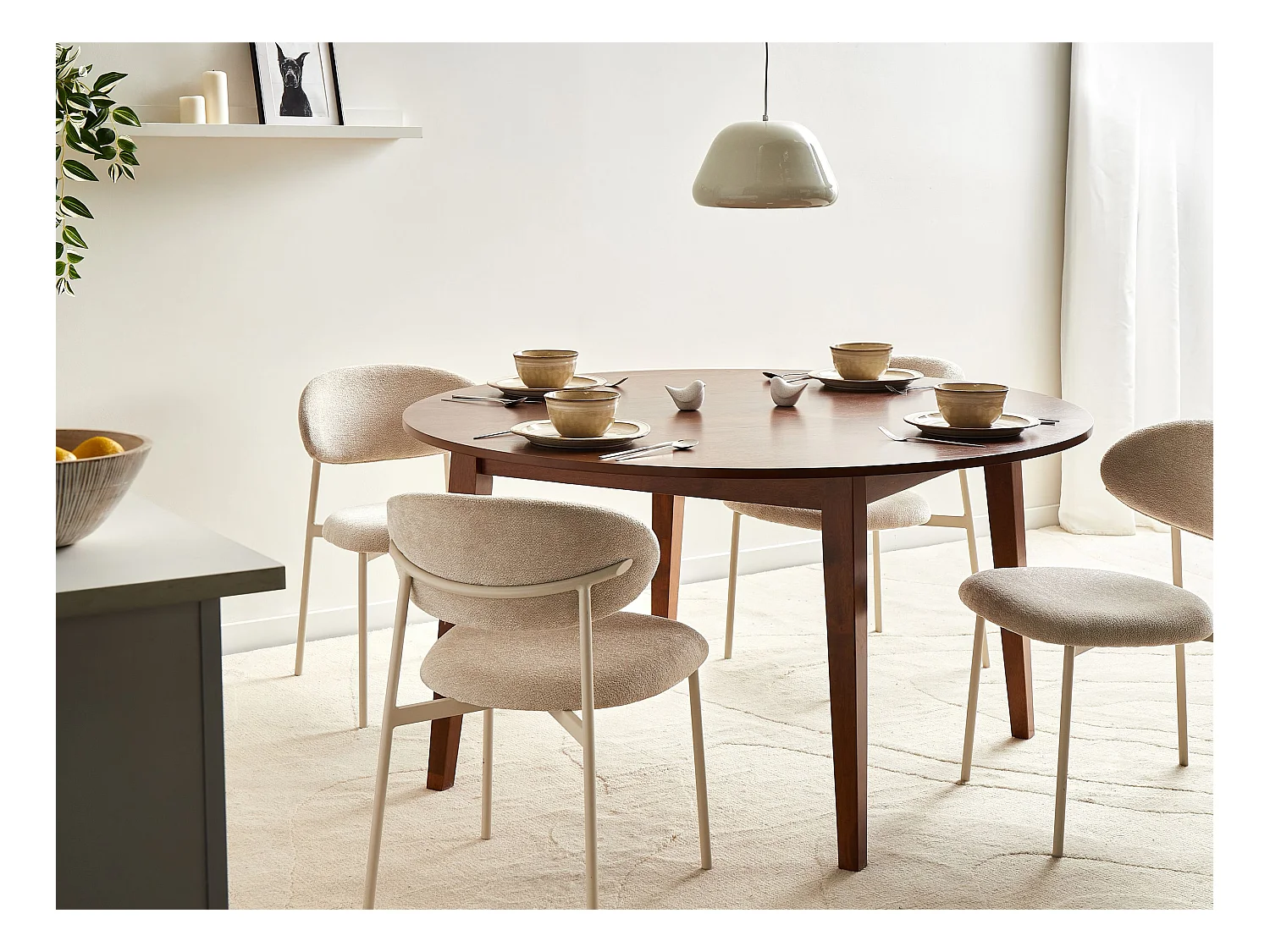 Table de repas HUNTLEY Chêne foncé 140 cm 140 cm