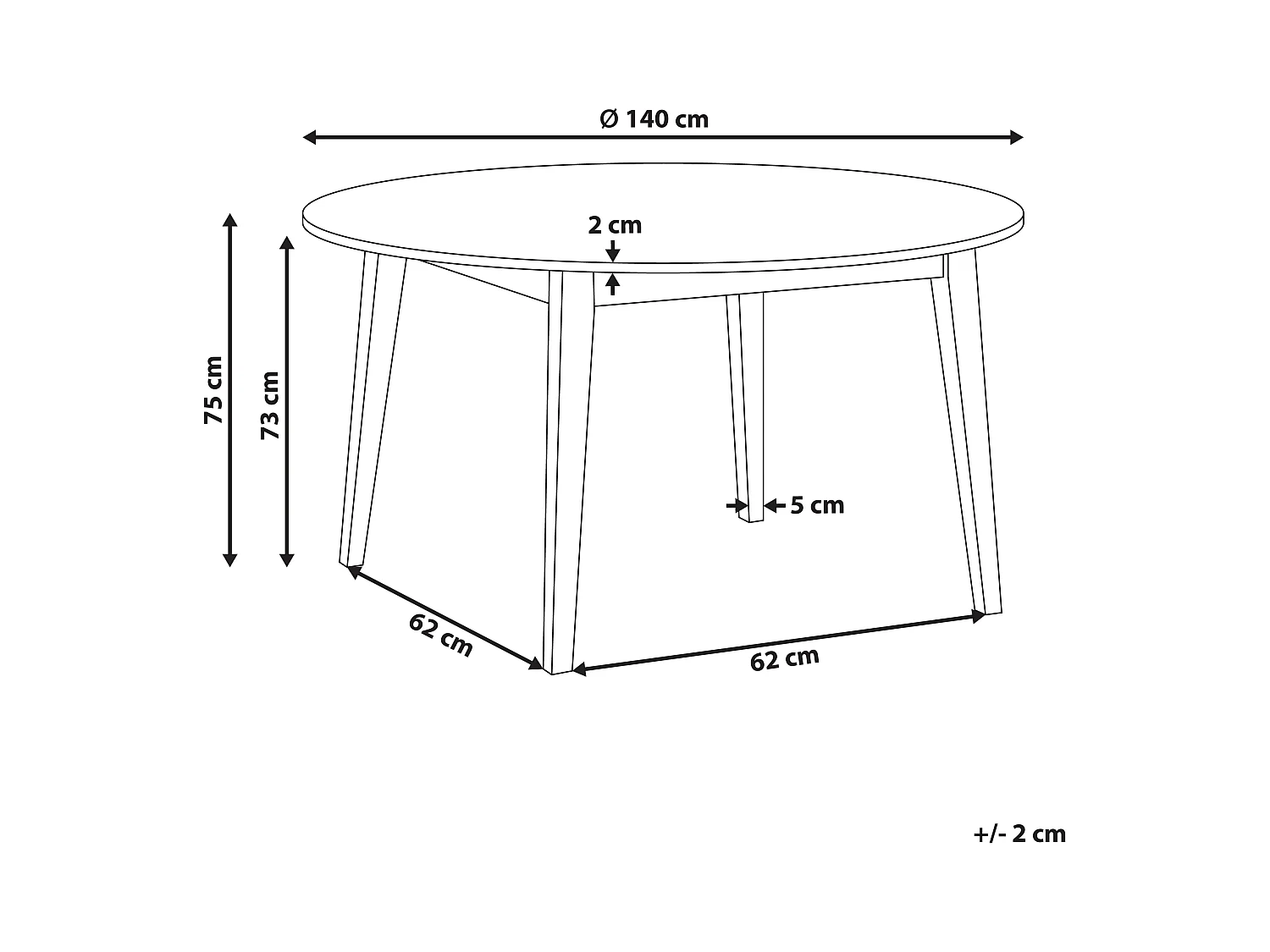 Table de repas HUNTLEY Chêne foncé 140 cm 140 cm