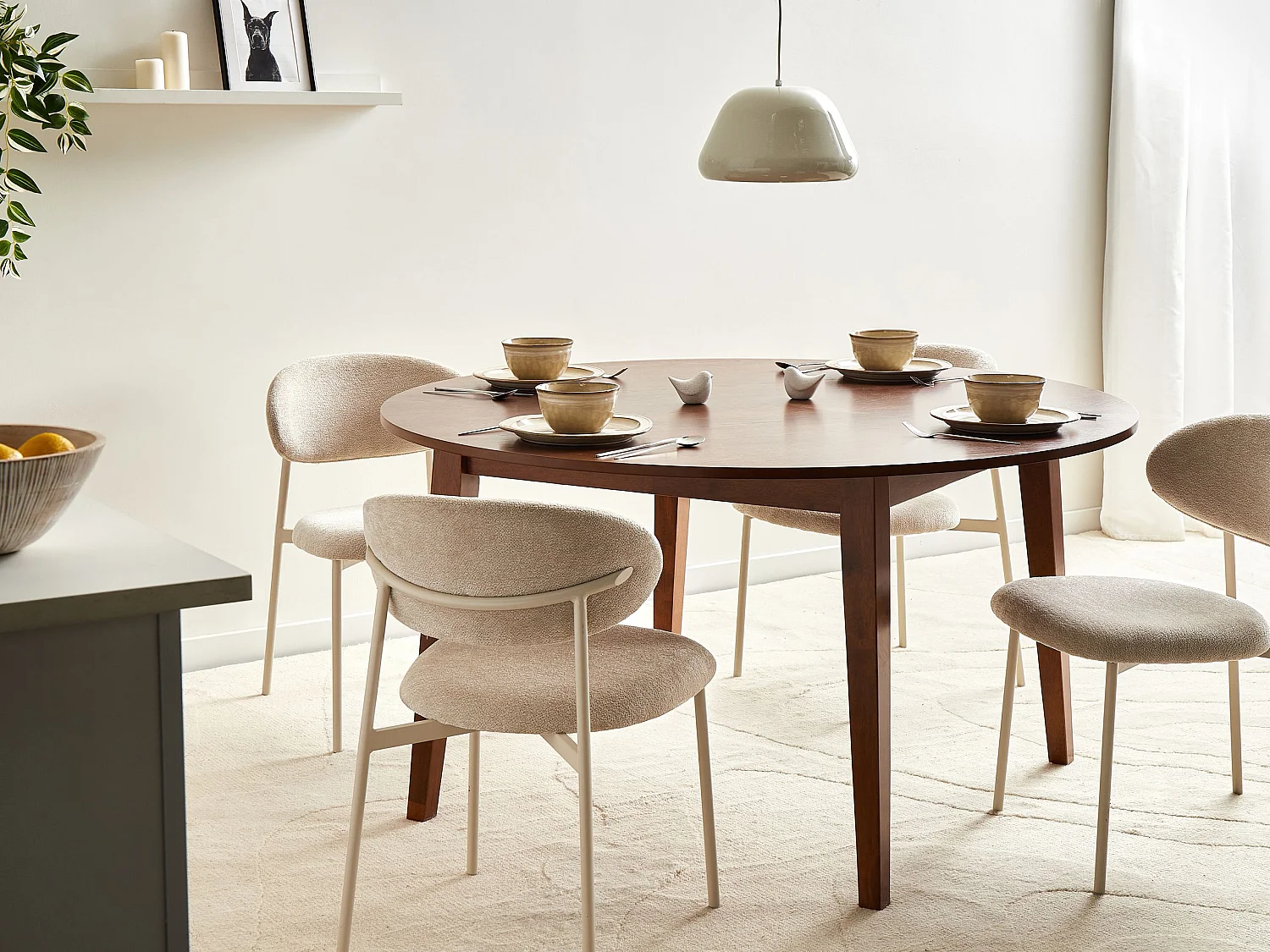 Table de repas HUNTLEY Chêne foncé 140 cm 140 cm