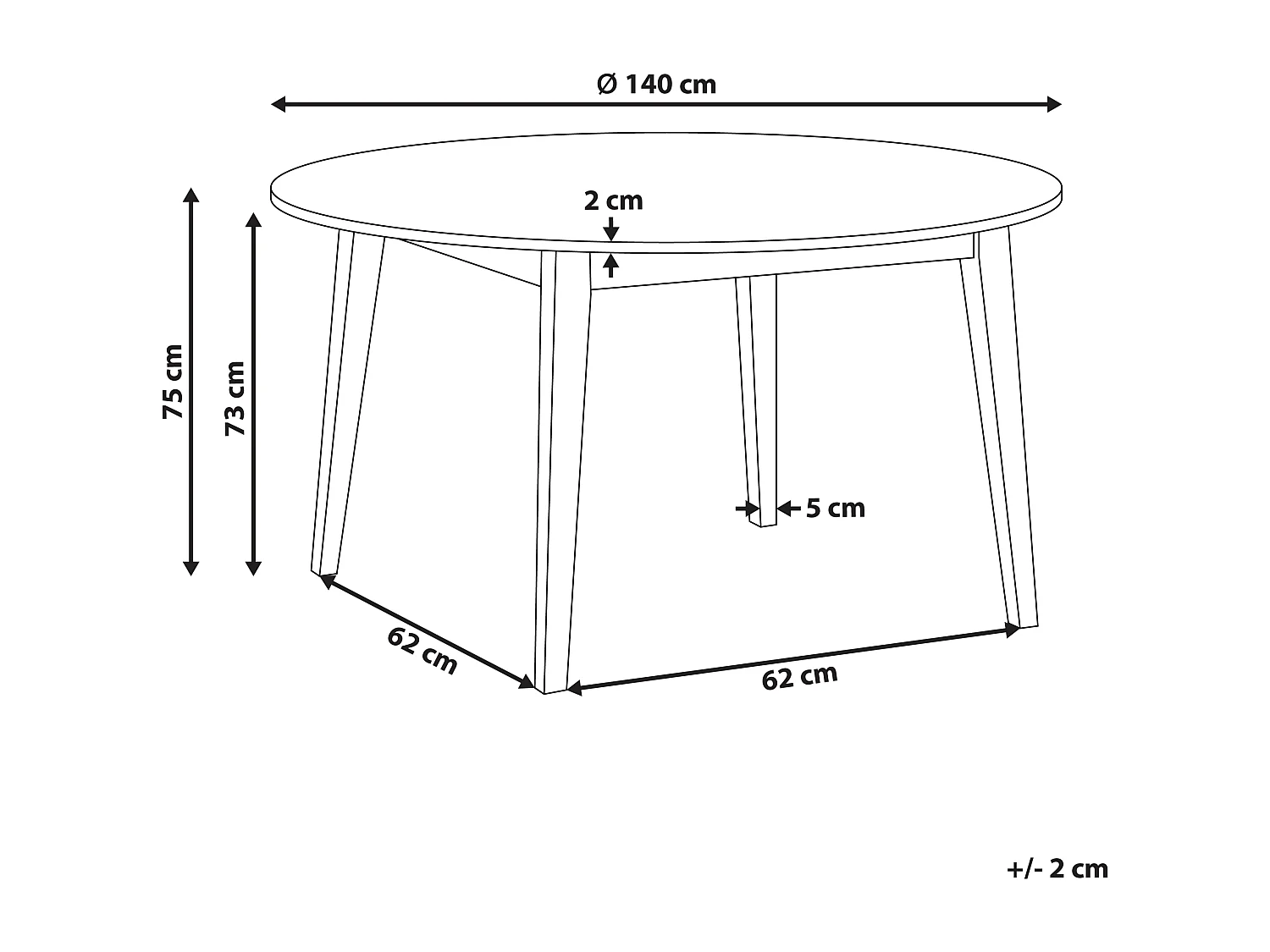 Table de repas HUNTLEY Chêne foncé 140 cm 140 cm