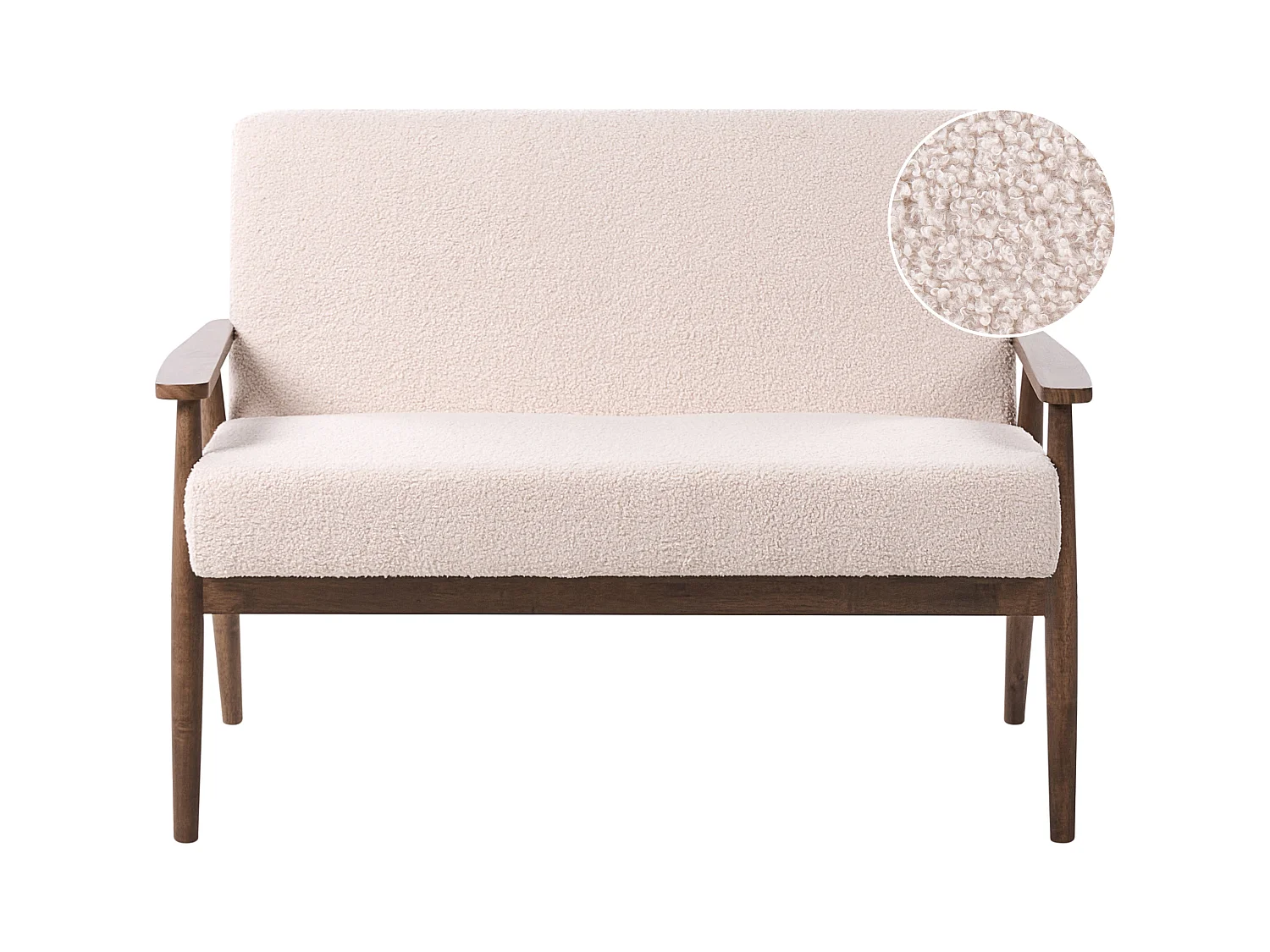 Canapé 2 places ESRUM Bouclé Marron foncé/beige