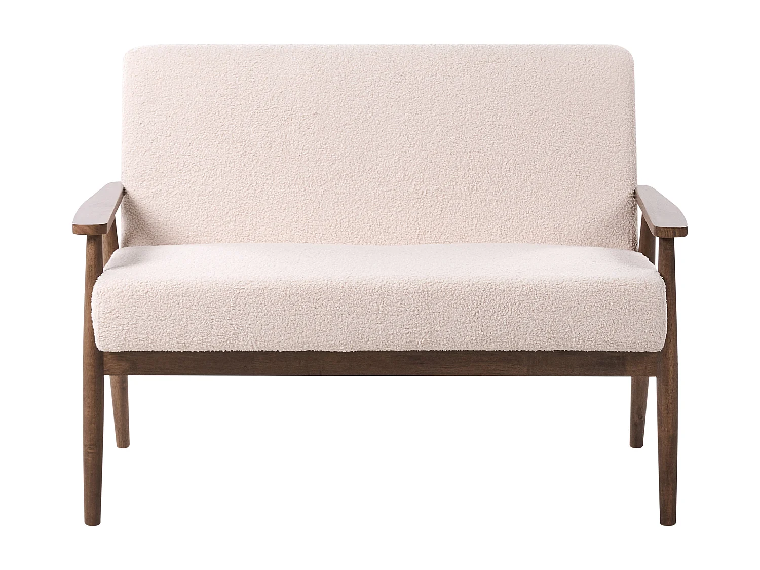 Canapé 2 places ESRUM Bouclé Marron foncé/beige