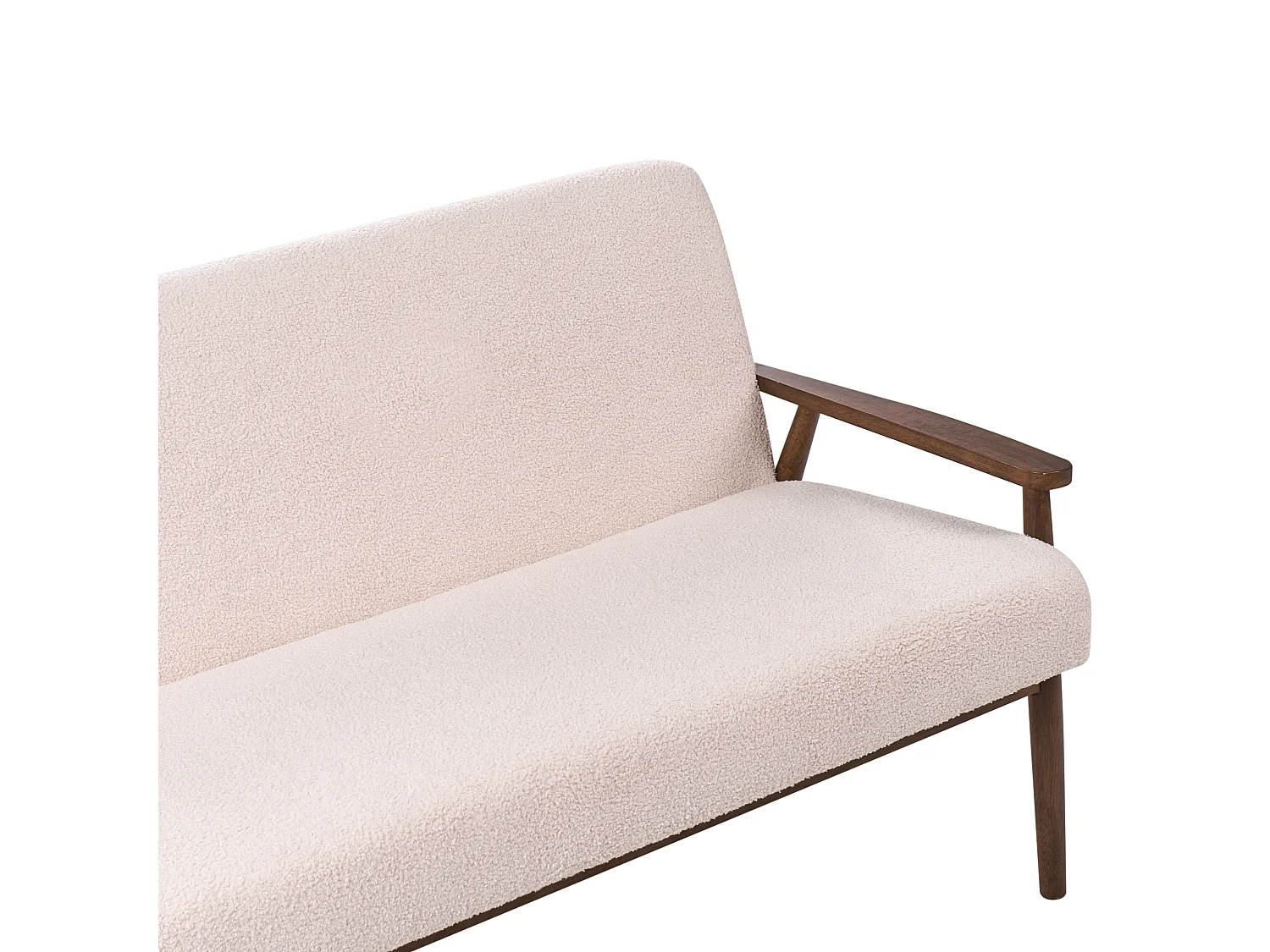 Canapé 2 places ESRUM Bouclé Marron foncé/beige