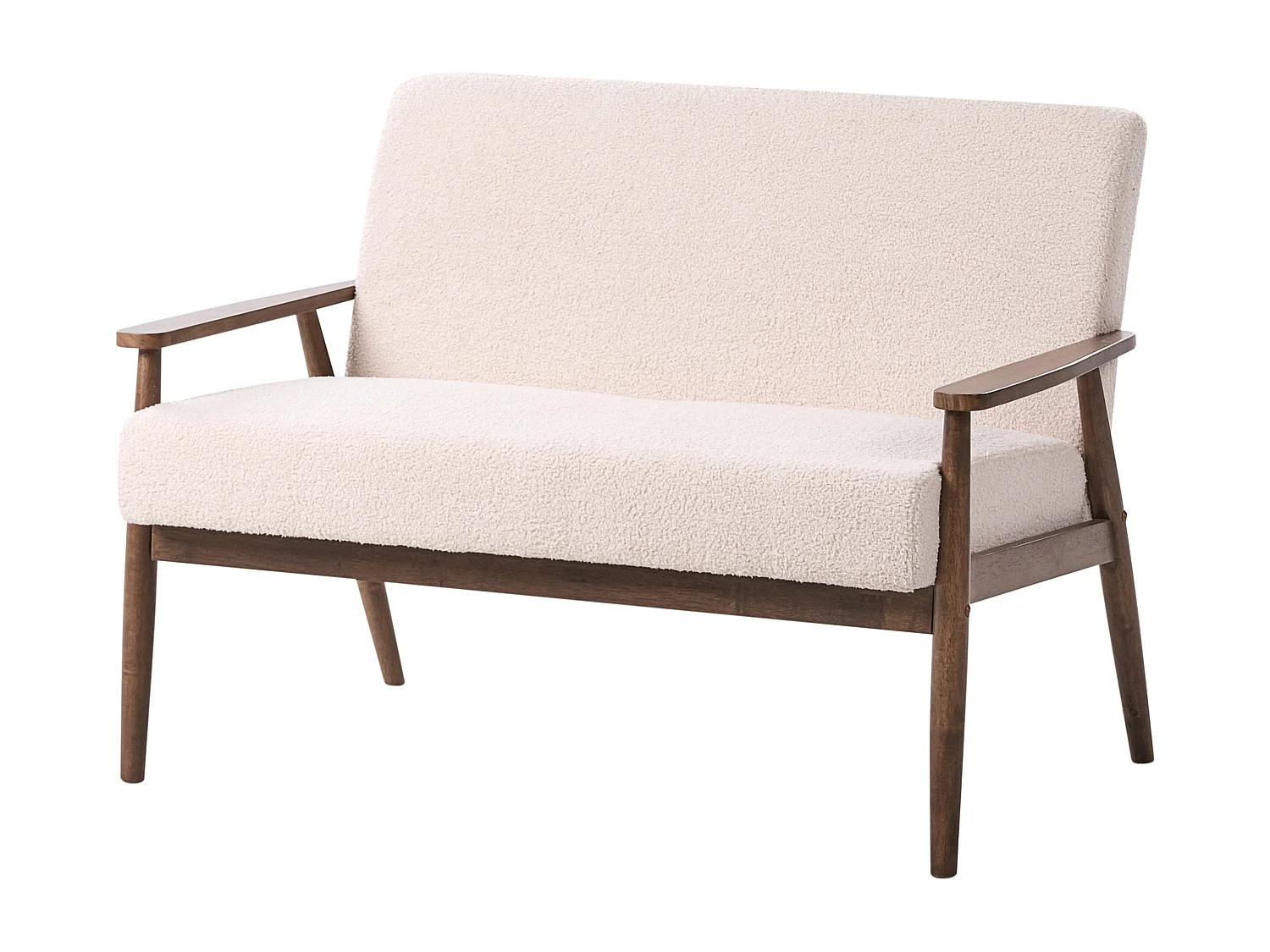 Canapé 2 places ESRUM Bouclé Marron foncé/beige