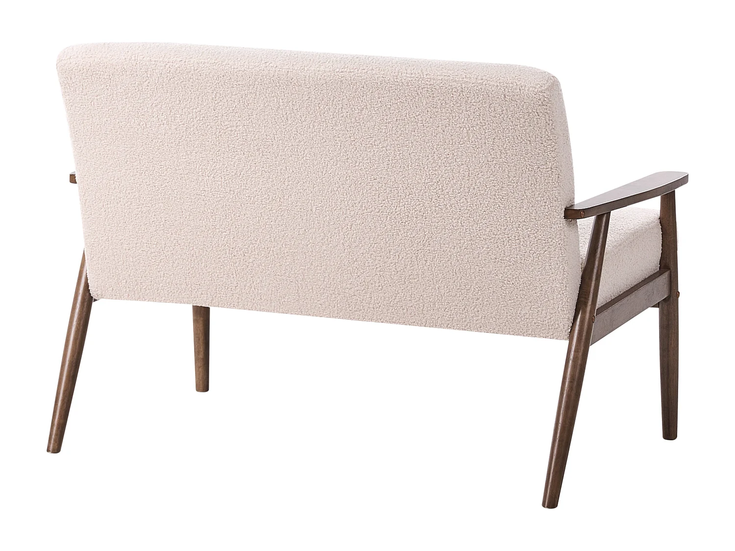 Canapé 2 places ESRUM Bouclé Marron foncé/beige