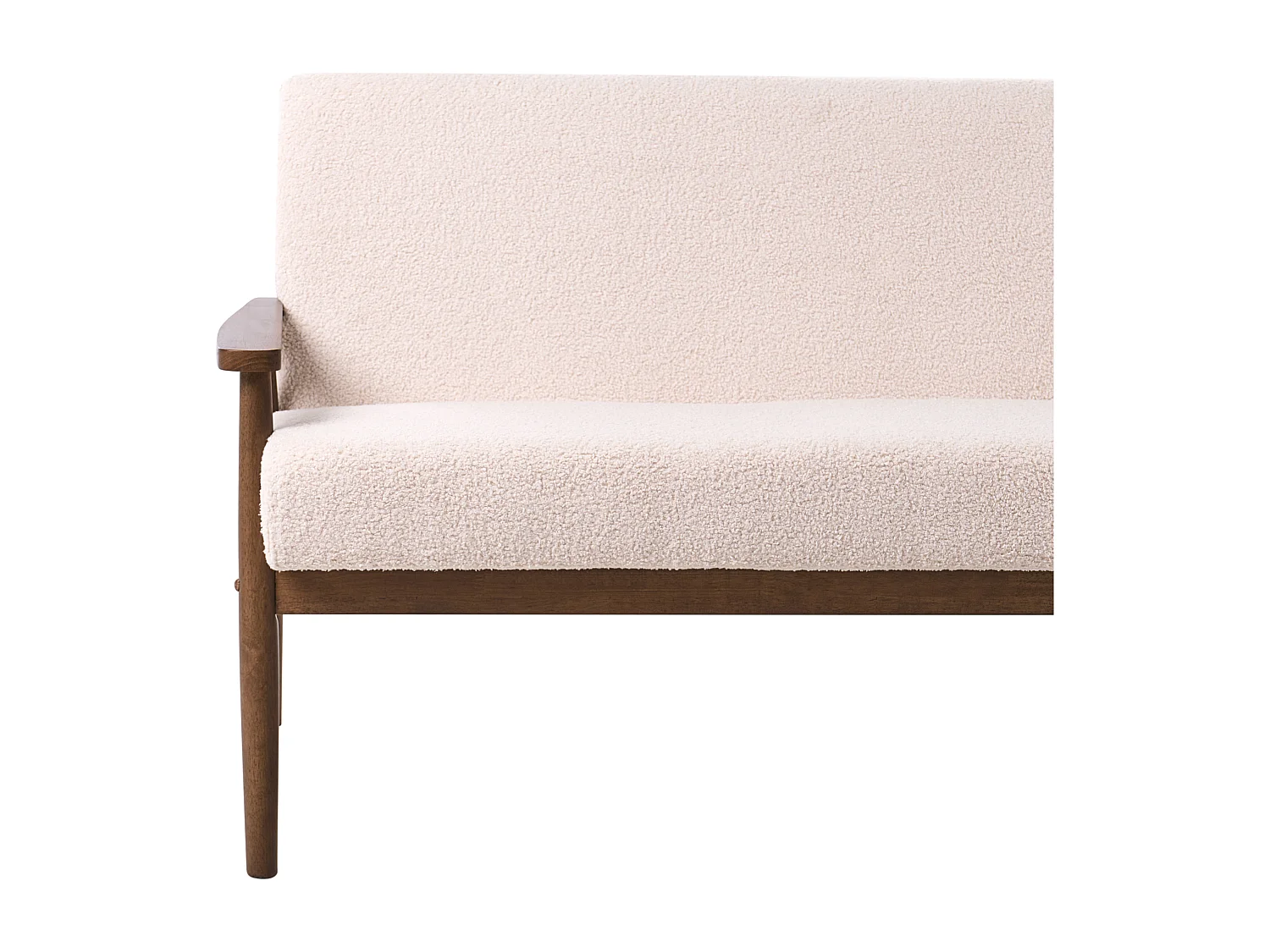 Canapé 2 places ESRUM Bouclé Marron foncé/beige