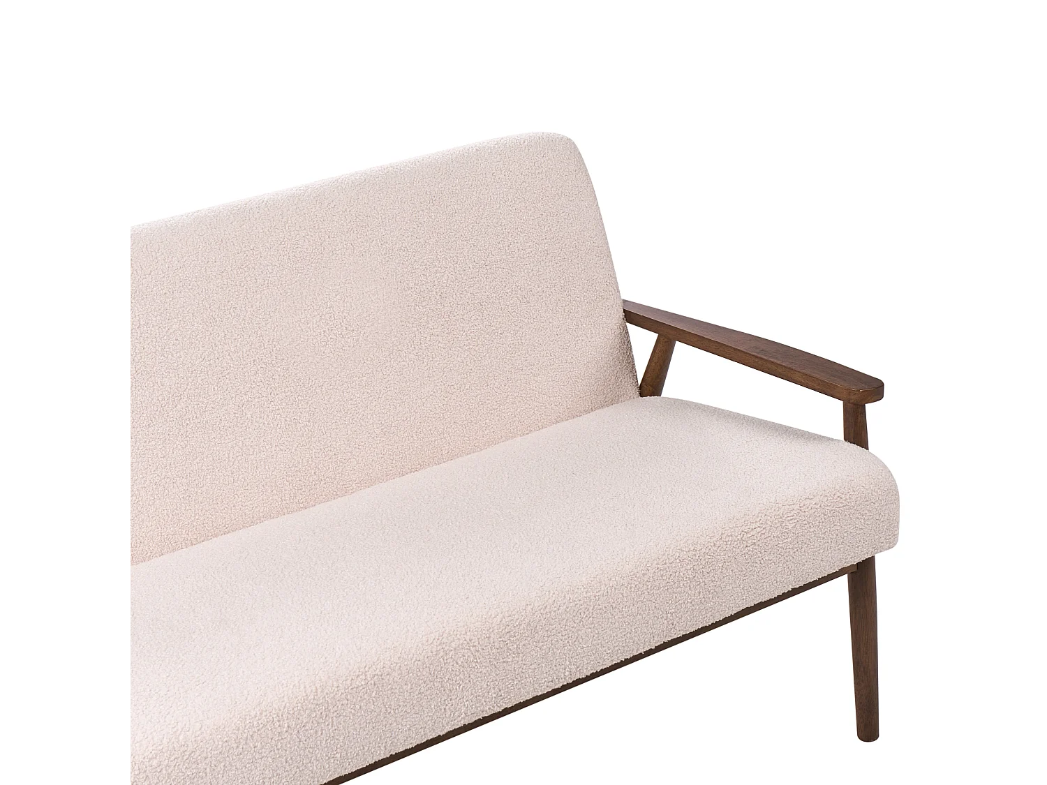 Canapé 2 places ESRUM Bouclé Marron foncé/beige