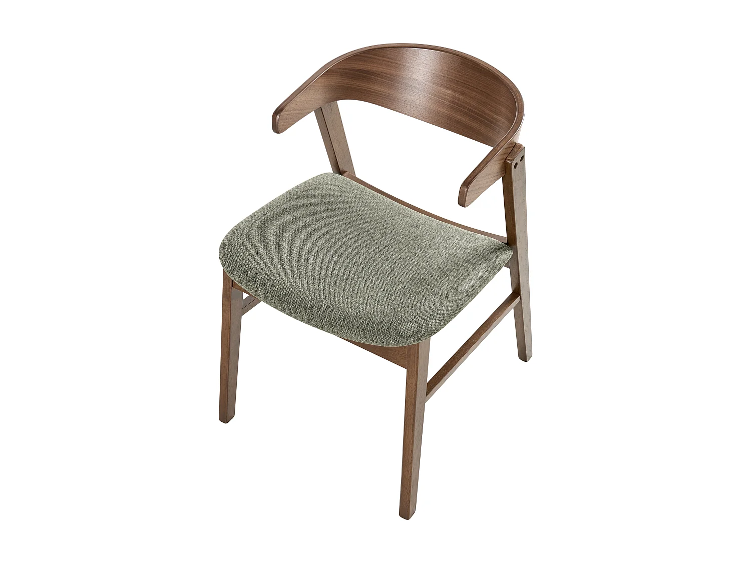 Lot de 2 chaises de salle à manger LILLY Marron foncé/vert