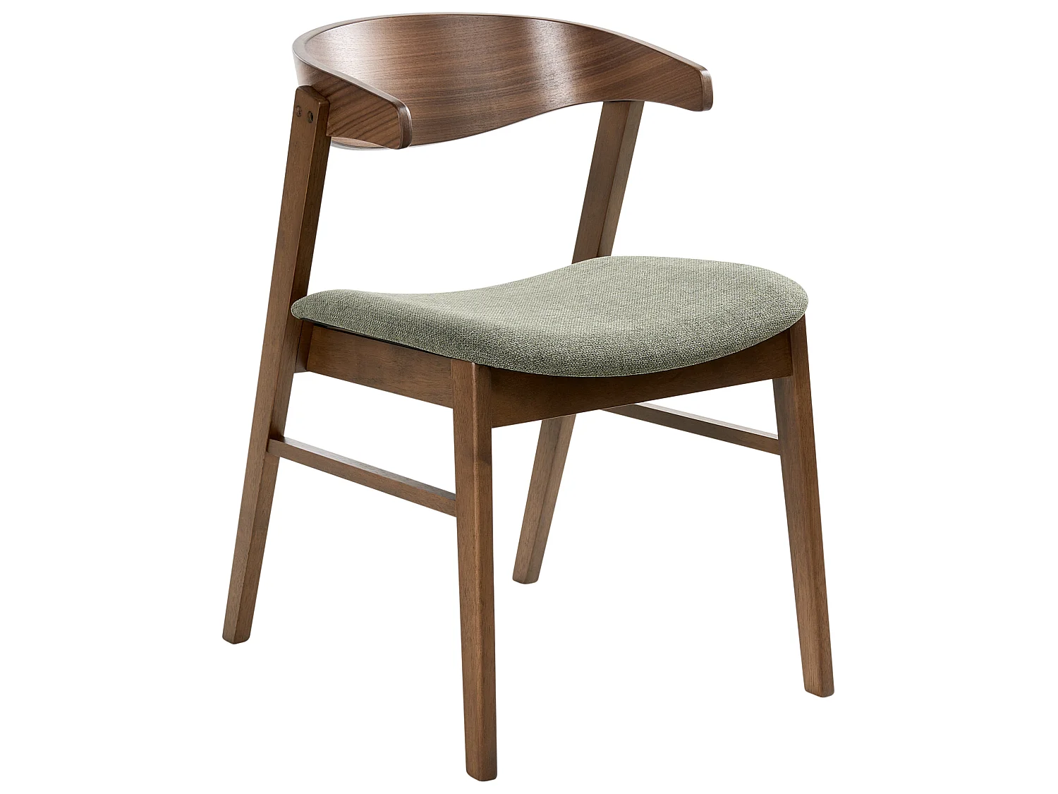 Lot de 2 chaises de salle à manger LILLY Tissu Vert foncé/marron