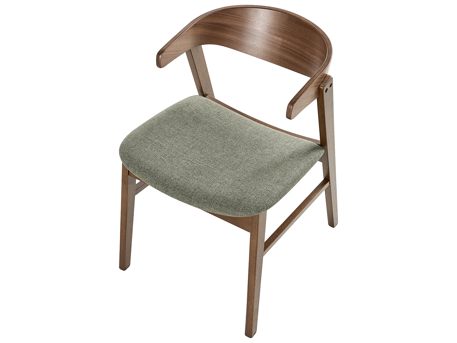 Lot de 2 chaises de salle à manger LILLY Tissu Vert foncé/marron