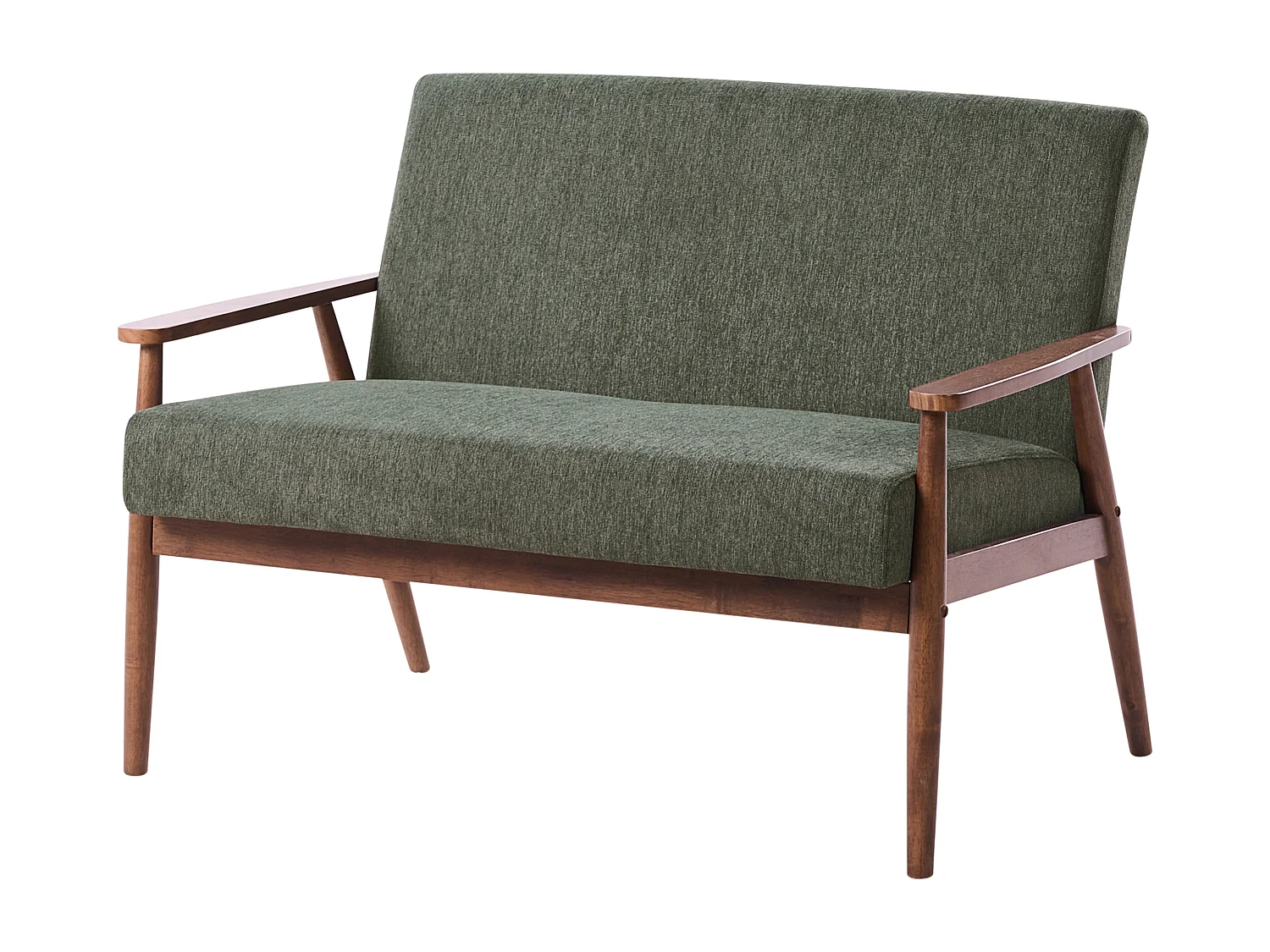 Canapé 2 places ESRUM Tissu Marron foncé/vert