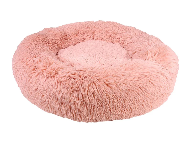 Panier Coussin Peluche "Donut" Rose Ø60cm pour Animaux - DONNA
