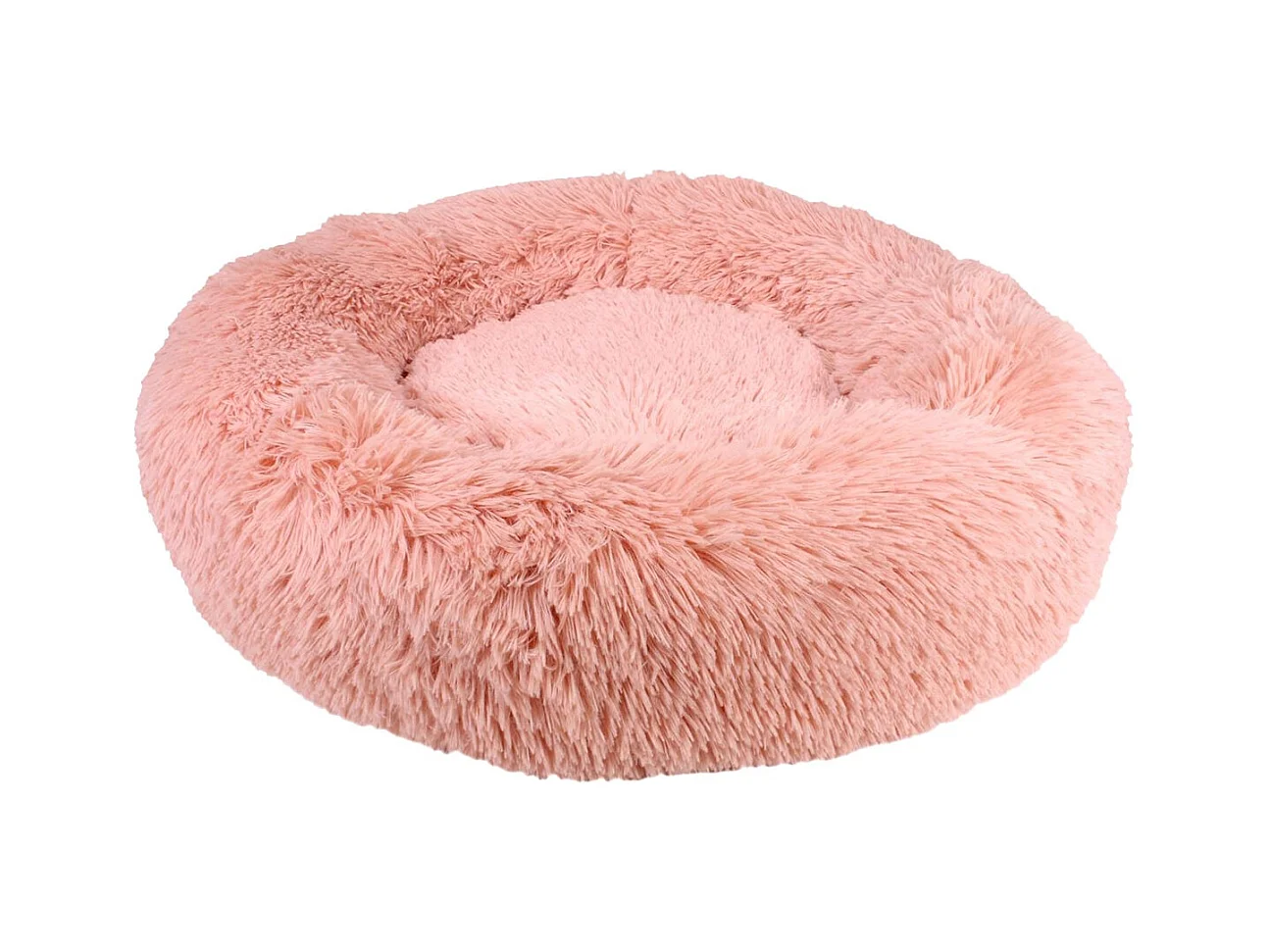 Panier Coussin Peluche "Donut" Rose Ø60cm pour Animaux - DONNA