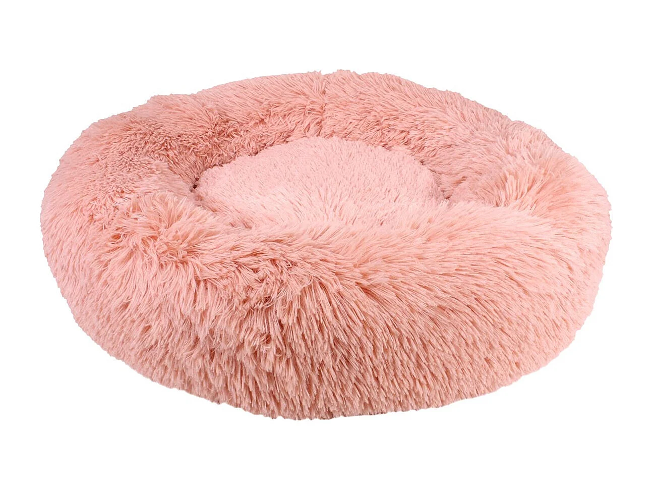Panier Coussin Peluche "Donut" Rose Ø60cm pour Animaux - DONNA
