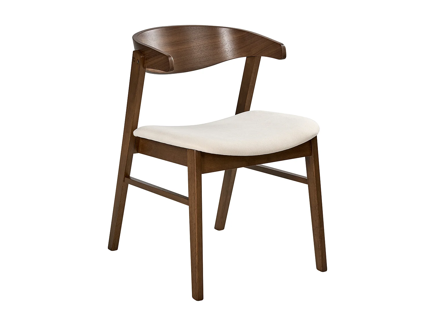 Lot de 2 chaises de salle à manger LILLY Blanc cassé/ Marron foncé