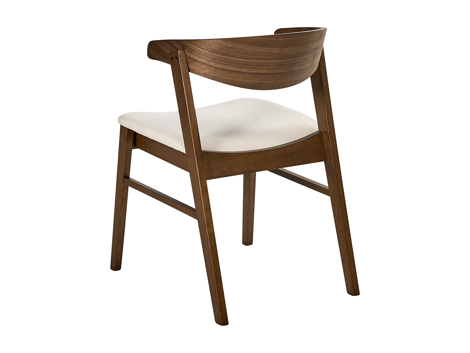 Lot de 2 chaises de salle à manger LILLY Blanc cassé/ Marron foncé