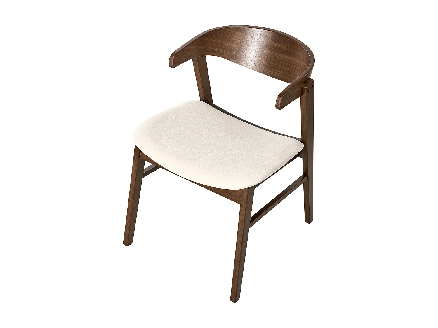 Lot de 2 chaises de salle à manger LILLY Blanc cassé/ Marron foncé