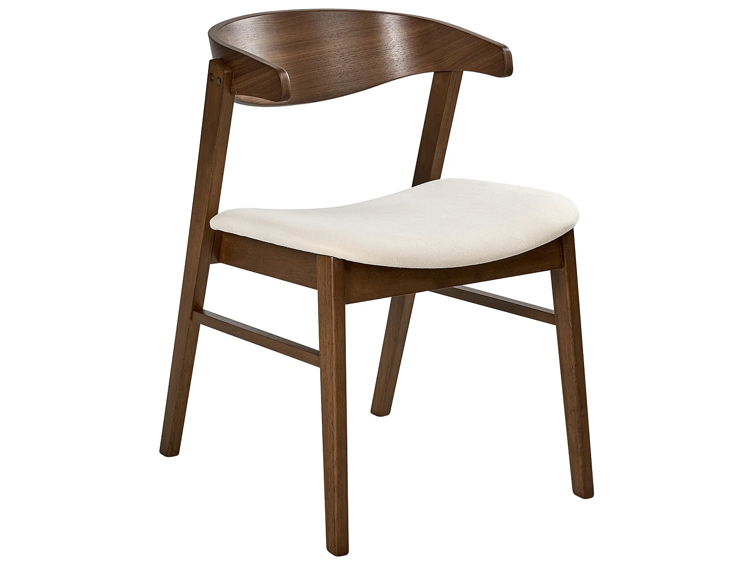 Lot de 2 chaises de salle à manger LILLY Tissu Marron/blanc cassé