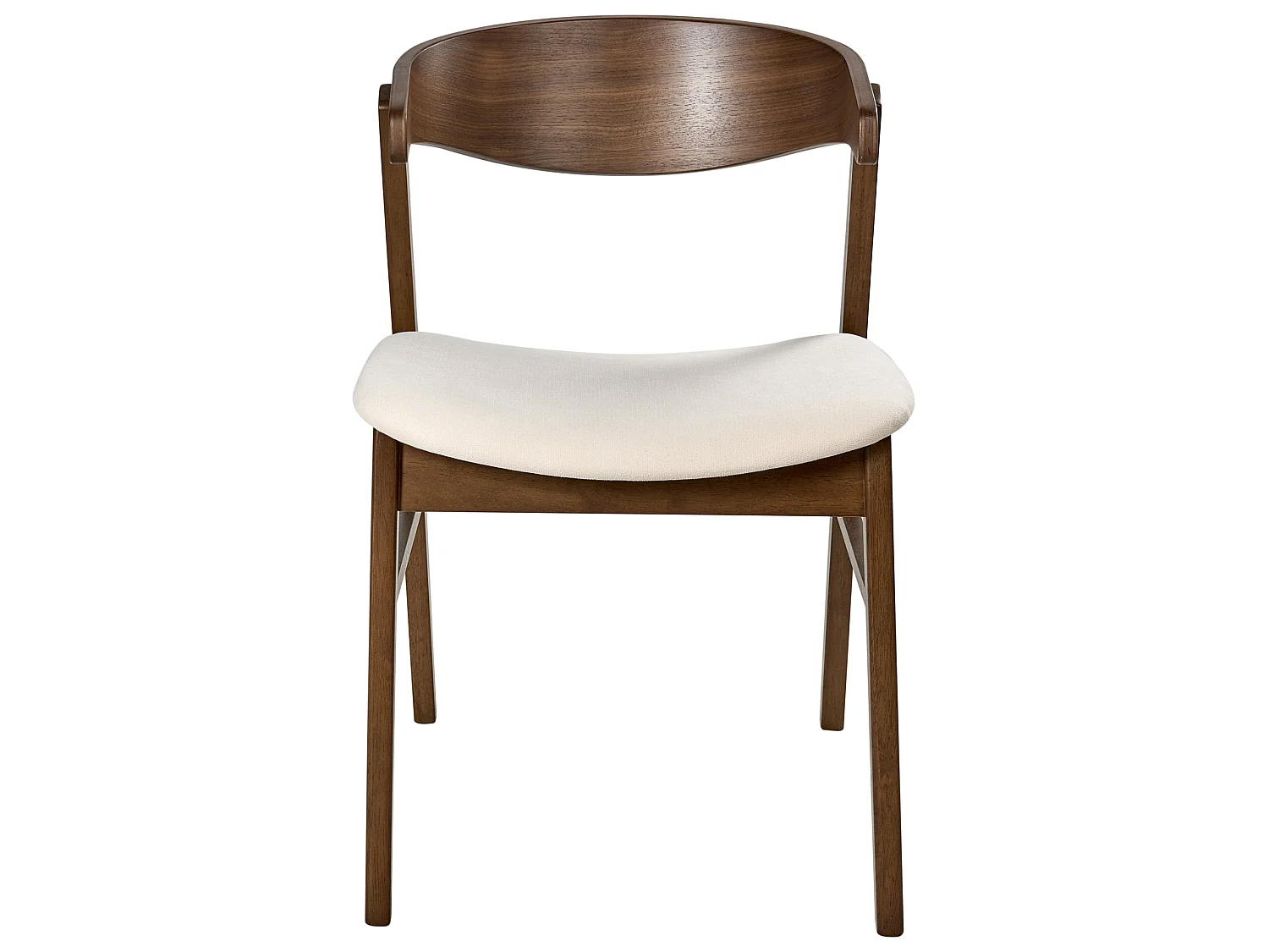 Lot de 2 chaises de salle à manger LILLY Tissu Marron/blanc cassé