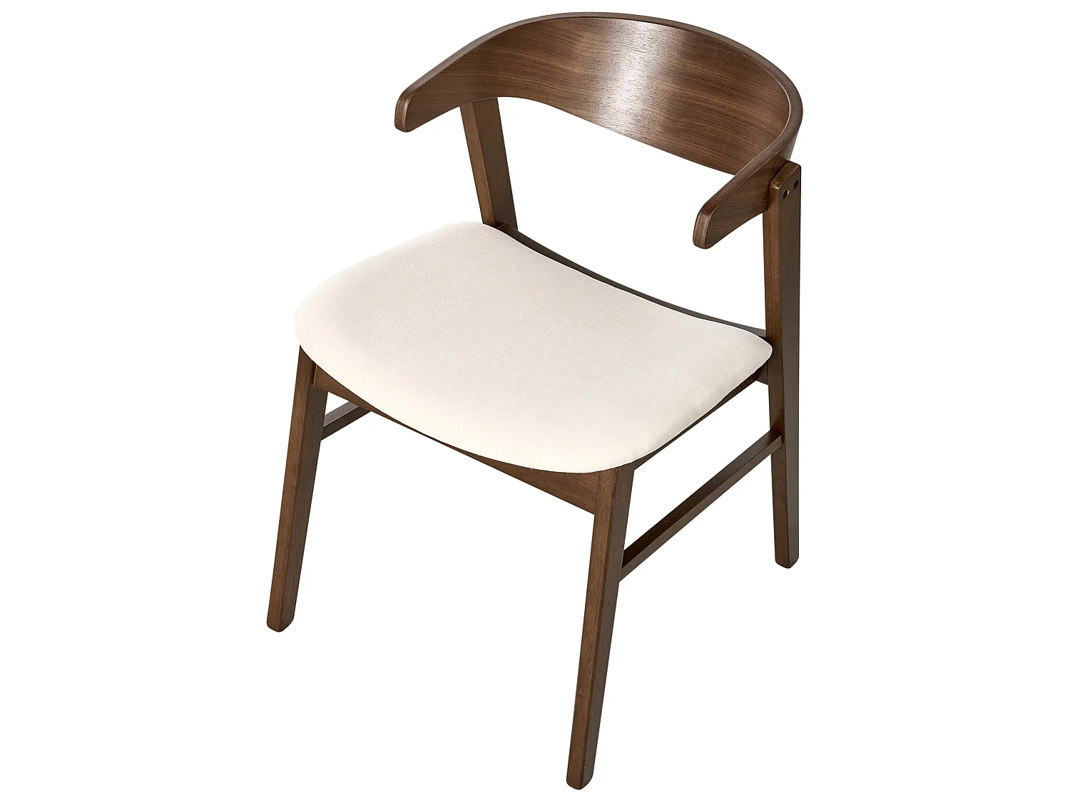 Lot de 2 chaises de salle à manger LILLY Tissu Marron/blanc cassé
