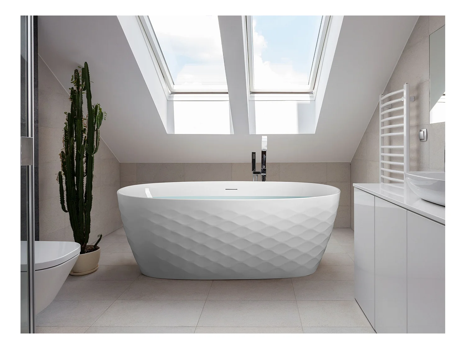 Baignoire îlot CHUBUT 170 x 80 cm Blanc